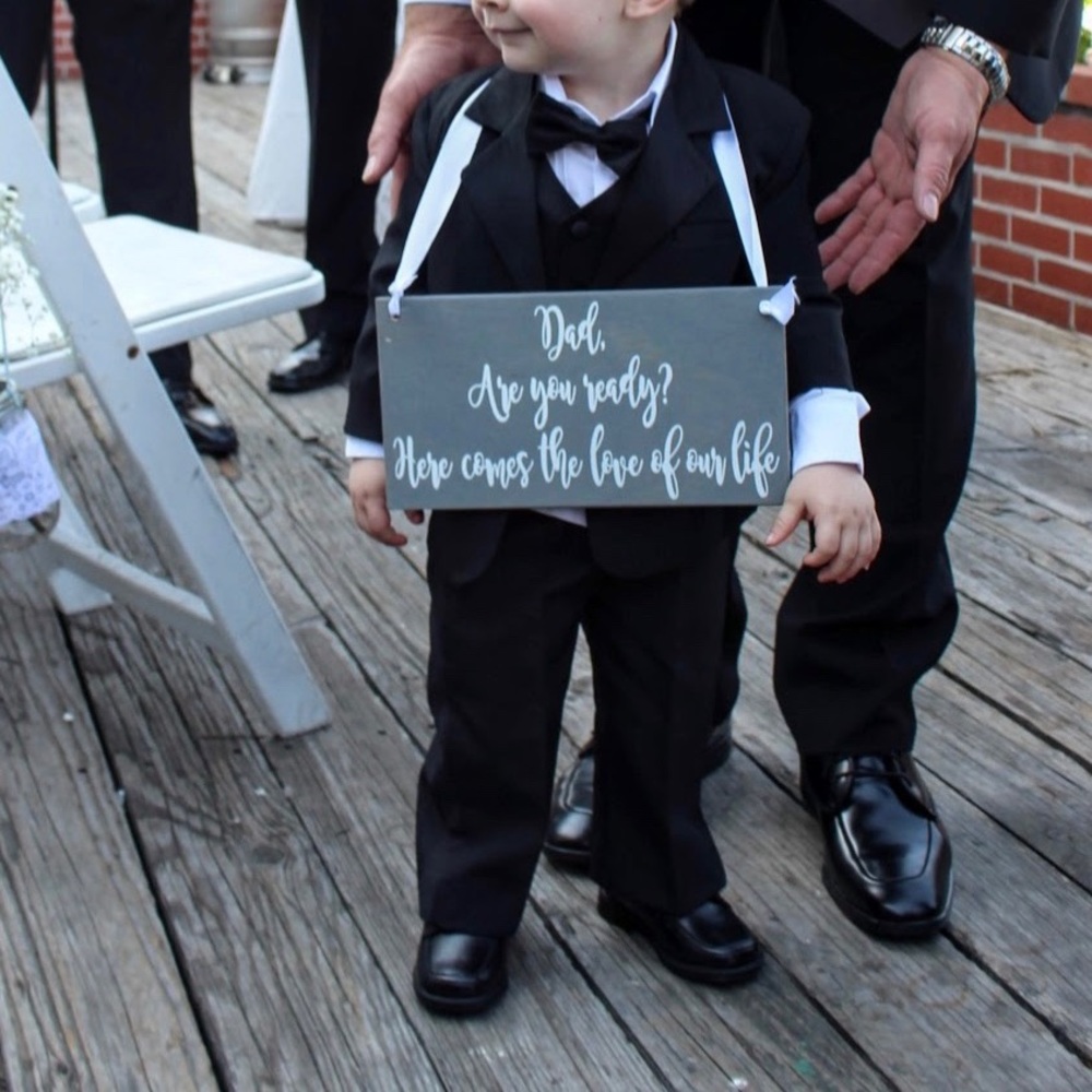Wedding kid sign dad are you ready?